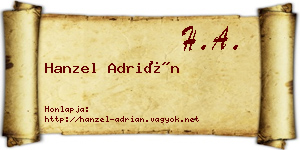 Hanzel Adrián névjegykártya