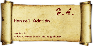 Hanzel Adrián névjegykártya